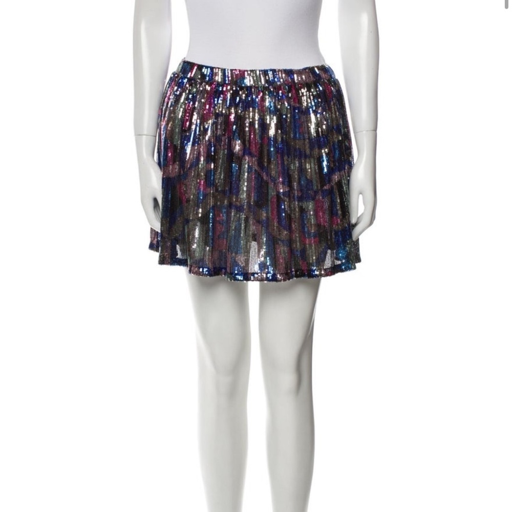 Emilio Pucci Blue and Pink Sequin Bubble Mini Skirt